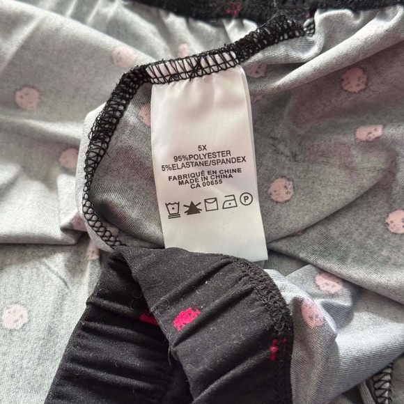 PJ BOTTOMS, BLACK & RED, SIZE 5X, POLYESTER/ELASTANE/SPANDEX, SOFT & COMFY, - Picture 2 of 3